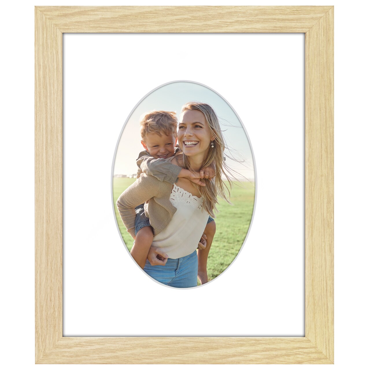 Americanflat Picture Frame with Oval-Shaped Mat - Ideal for Any Room, Living Rooms, Dorm Room